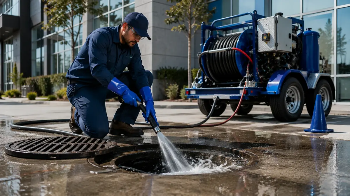 Commercial Hydro Jet Drain Cleaning in Stanford