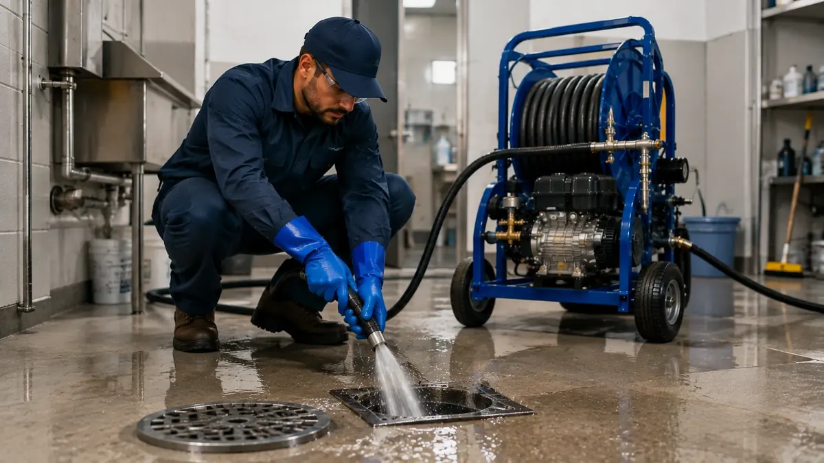 Floor Drain Hydro Jet Cleaning in Stanford