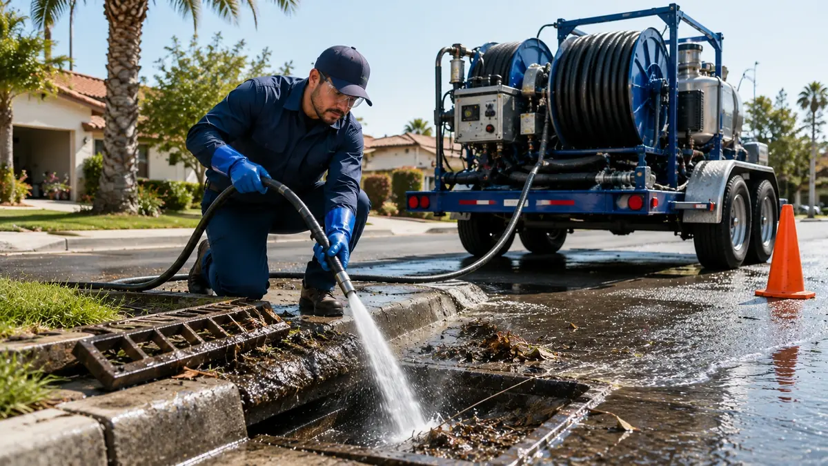 Storm Drain Hydro Jet Cleaning in Stanford