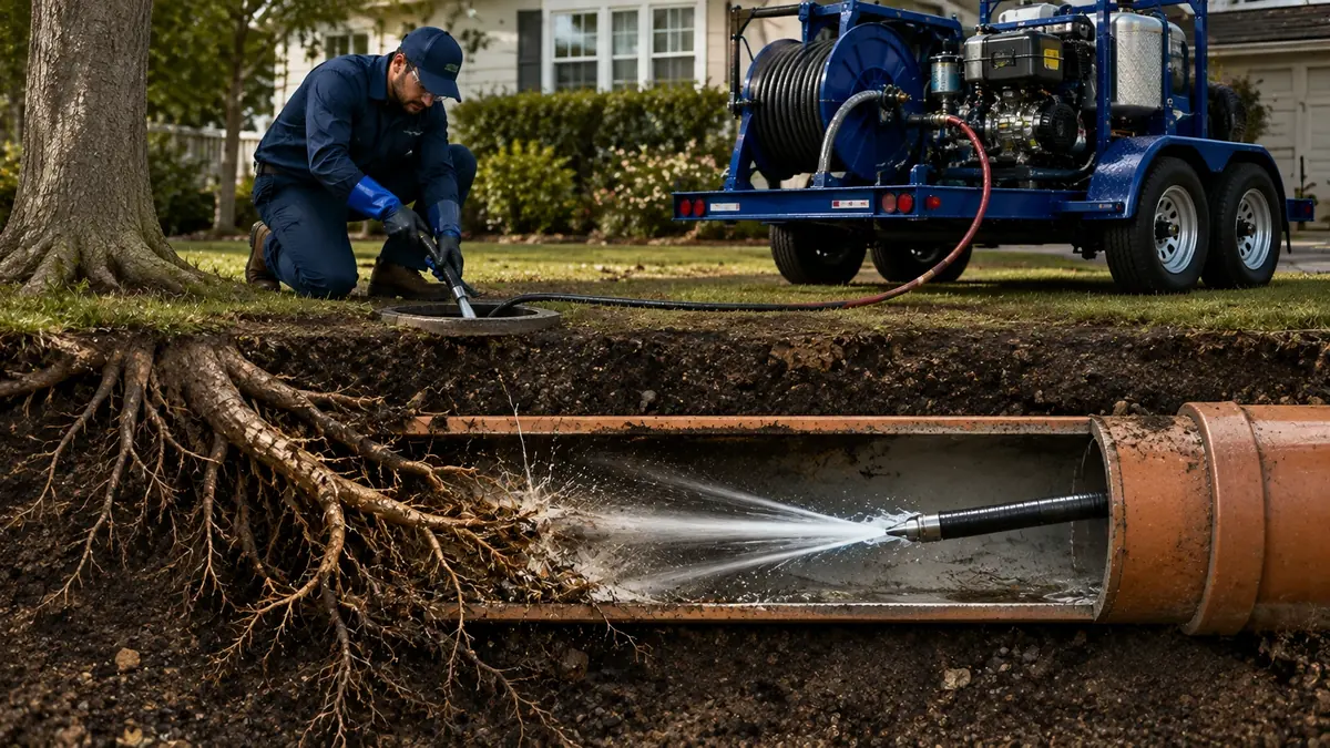 Tree Root Removal with Hydro Jetting in Stanford
